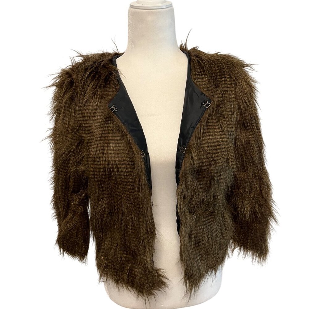 Kimchi Blue Lady Bird Faux Fur Coat Size Small - Picture 2 of 5